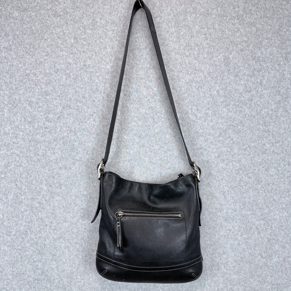 VTG Coach Duffel Sac Shoulder Bag Women Black G04S-1415 Classic Minimalist Indie